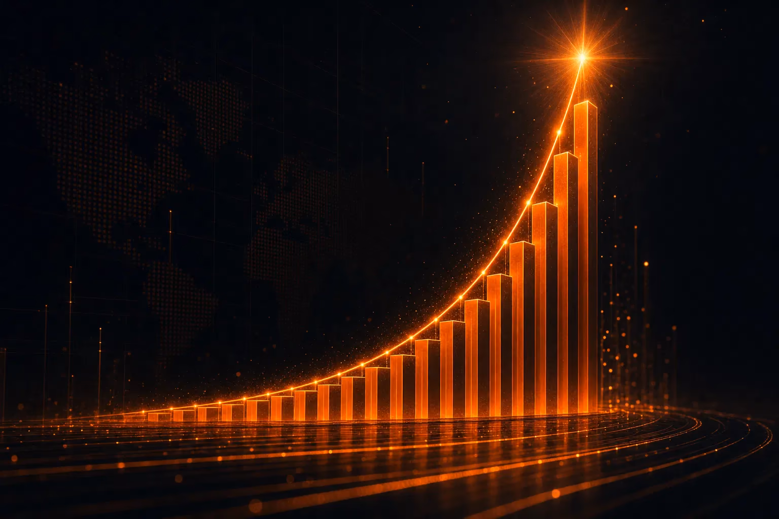Orange growth chart representing client results